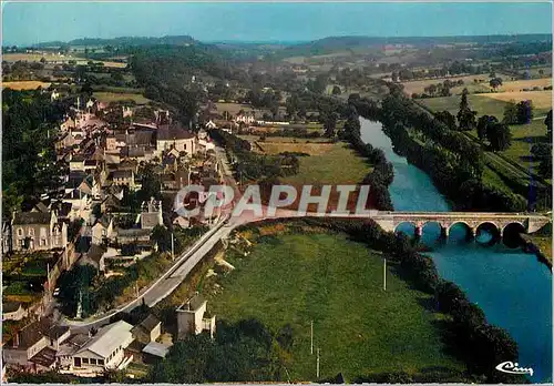 Moderne Karte St jean sur mayenne (mayenne) vue generale aerienne
