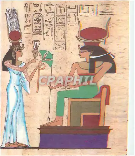 Moderne Karte Egypte Queen Nefertari offering to goddess Hathor