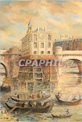 Cartes postales moderne Tableau j c berquier (1989) evocation contemporaine du chateau de la samaritaine sur la 2e arche