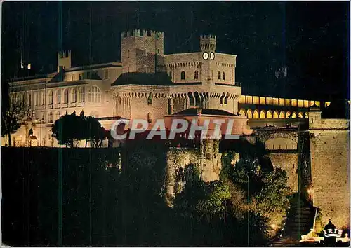 Cartes postales moderne 99 138 128 reflets de la cote d azur principaute de monaco le palais du prince illumine