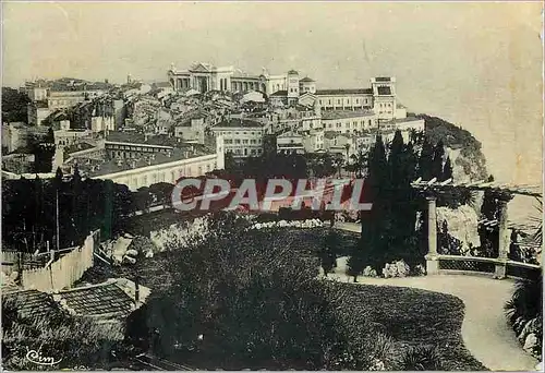 Moderne Karte Monaco vue des jardins exotiques