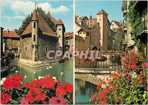 Cartes postales moderne 1060 le vieil annecy fleuri le palais de l ile la tour carree du pont morens