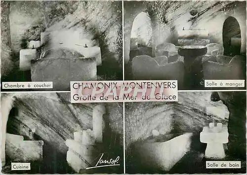 Cartes postales moderne Chamonix montenvers mg 1004 grotte de la mer de glace Chambre a coucher Salle a manger Cuisine S