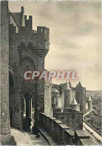 Cartes postales moderne Cite de carcassonne defenses du chateau porte d aude l echauguette