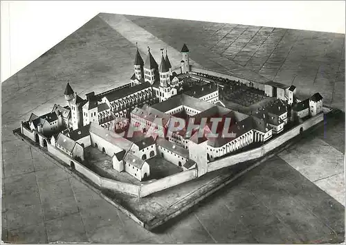 Moderne Karte Cluny(s et l) l abbaye(1089 1135) ensemble sud ouest(maquette de reconstitution)