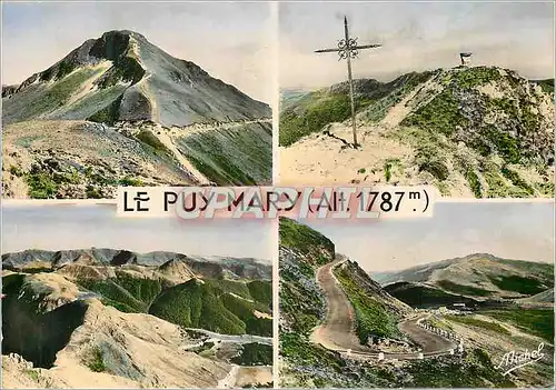 Moderne Karte Les monts du cantal le puy mary(alt 1787 m) la table d orientation panorama