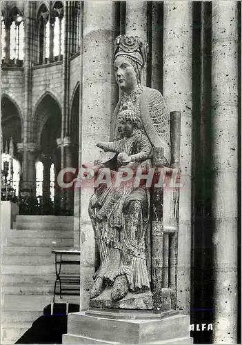 Moderne Karte 706 basilique de saint denis (seine) la vierge et l enfant bois polychrome du xii siecle