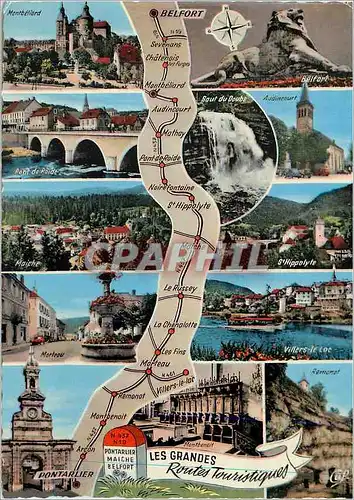 Cartes postales moderne 1533 les grandes routes touristiques de pontarlier a belfort Montbeliard Lion St Hippolyte Ville
