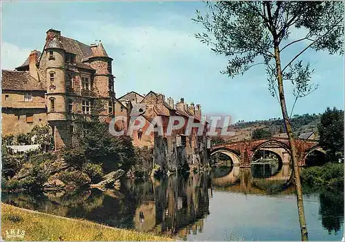 Cartes postales moderne Le rouergue espalion 4 le vieux palais et le pont rouge
