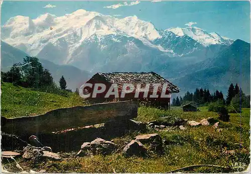 Moderne Karte 2524 panorama sur la chaine du mont blanc depuis plaine joux