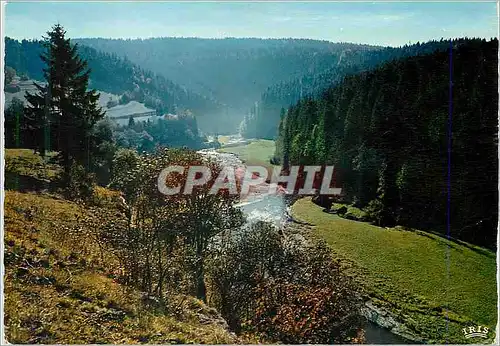 Moderne Karte  paysage de l est contre jour dans la vallee