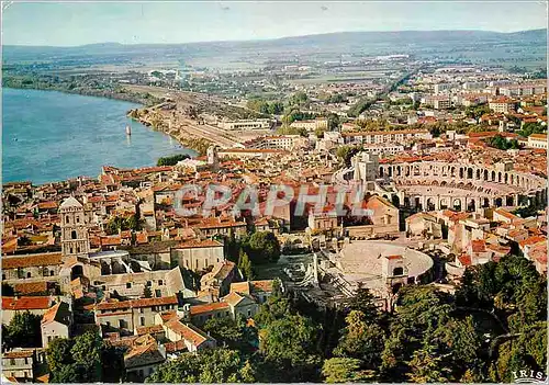 Cartes postales moderne Reflets de provence arles (bouches du rhone) 13 4 22 vue aerienne le rhone