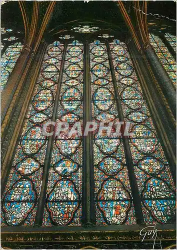 Moderne Karte Paris et ses merveilles 5246 la sainte chapelle la chapelle haute vitraux