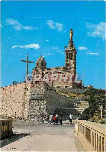 Cartes postales moderne  reflets de provence marseille (b du r) notre dame de la garde