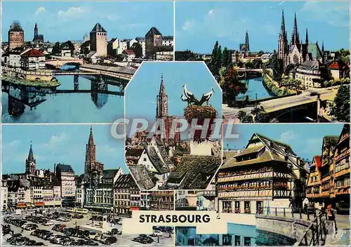 Moderne Karte 43 strasbourg les ponts couverts eglise st paul et la cathedrale