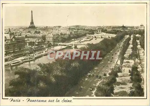 Cartes postales moderne Paris panorama of the seine Tour Eiffel