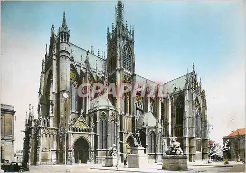 Cartes postales moderne Metz la cathedrale st etienne facade sur la place d armes st etienne catedral front on the arme