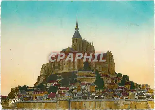 Moderne Karte 5001 le mont st michel vue cote des remparts