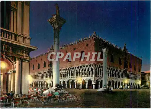 Cartes postales moderne Venezia palais ducol de nuit