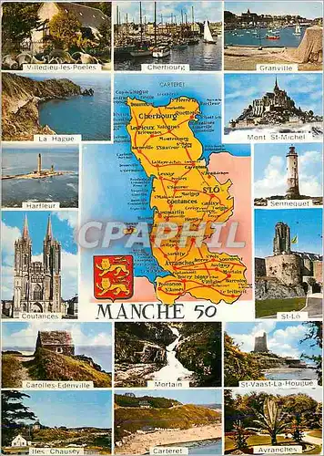 Cartes postales moderne Manche Villedieu les Poetes Cherbourg Granville La Hague Mont Saint Michel Coutances St Lo Morta