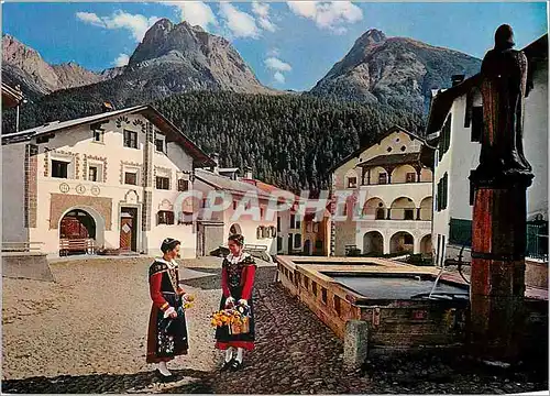 Moderne Karte Scuol tarasp vulpera 1250 m suisse des alpine heilbad station thermale des alpes Folklore