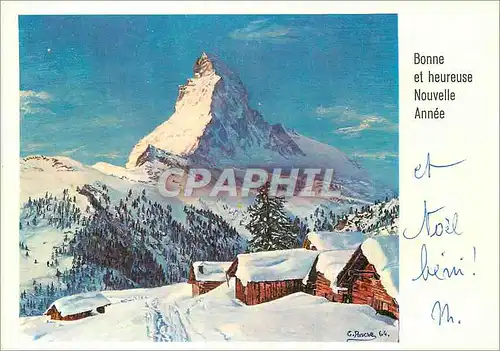 Cartes postales moderne Mont cervin peint au pied par ch pasche
