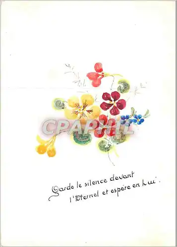 Cartes postales moderne Garde le silence devant l Eternal et espere en hui