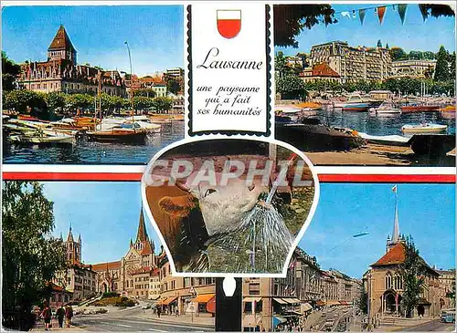 Cartes postales moderne Lausanne une paysanne qui a fait ses humanites Vache