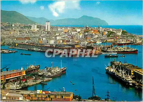 Cartes postales moderne Genova Panorama et Port Bateaux