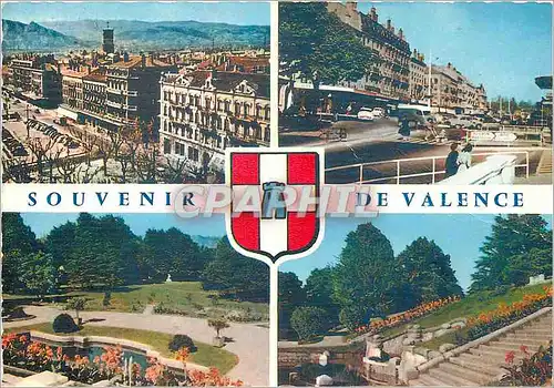 Cartes postales Souvenir de Valence Panorama sur Crussol Place de la Republique