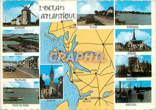 Cartes postales L Ocean Atlantique Suscinio Dangan Plage Kervoyal Ambon Sarzeau Tour du Parc Muzillac