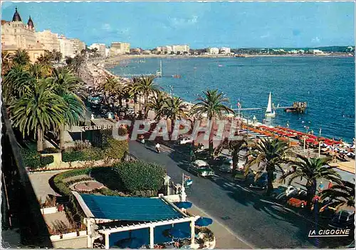 Moderne Karte La Cigogne Reflets de la Cote d Azur Cannes Vue d ensemble de la Croisette