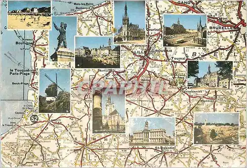 Cartes postales moderne Le Nord Malo les Bains Dunkerque D apres carte Michelin