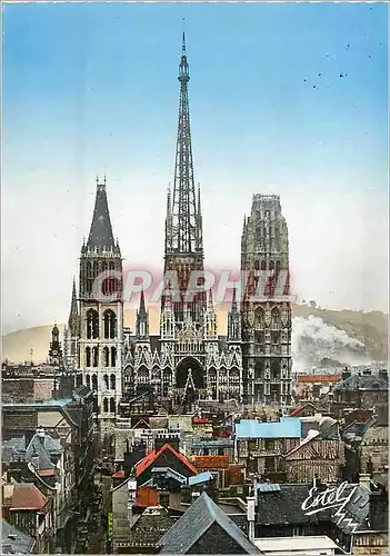 Moderne Karte Rouen La Cathedrale Notre Dame