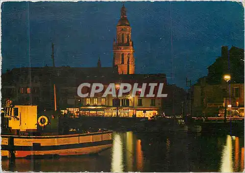 Moderne Karte La Cote d Amour Le Croisic Loire Atlantique Feerie nocturne dans le Port Bateau Peche