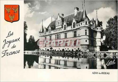 Moderne Karte Les Joyeux de France Le Chateau d Azay le Rideau Facade sur le miroir d eau