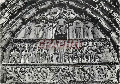 Cartes postales moderne Cathedrale St Etienne de Bourges Tympan du Grand Portail Le Jugement dernier