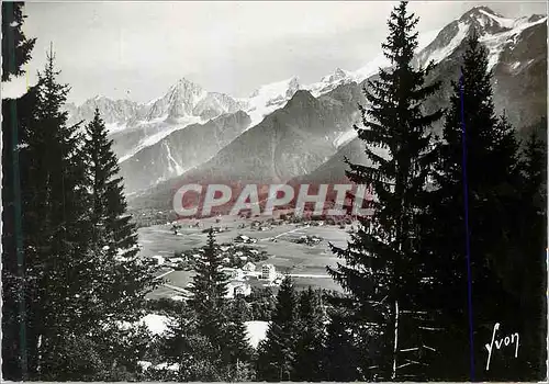 Moderne Karte Les Houches Hte Savoie Vue sur les Aiguilles de Chamonix