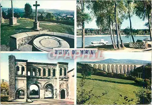 Cartes postales moderne Reflets de Morvan Chateau Chinon Le Lac des Settons Autun Le Barrage de Panneciete