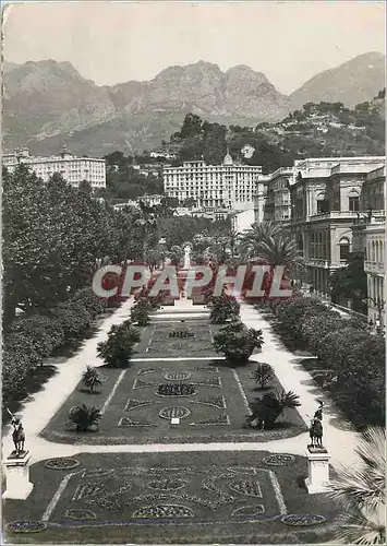 Cartes postales moderne La Cote d Azur Menton Les Jardins Publics Les Montagnes de Saint Agnes