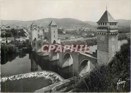 Moderne Karte Cahors Lot Le Pont Valentre et le Lot