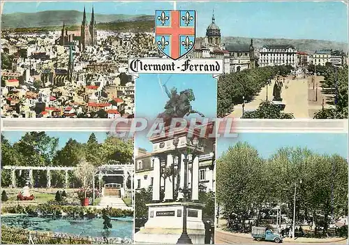 Cartes postales moderne Clermont Ferrand Vue generale Place de Jaude Jardin Lecoq Statue de Vercingetorix
