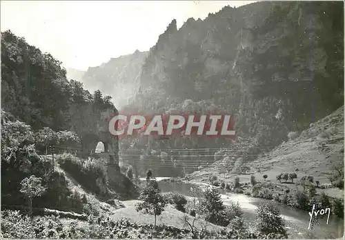 Cartes postales moderne Gorges du Tarn Environs de la Malene Lozere Le Tarn et le Tunnel de la Croze