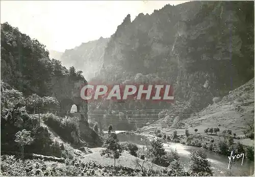 Moderne Karte Gorges du Tarn Environs de la Malene Lozere Le Tarn et le Tunnel de la Croze