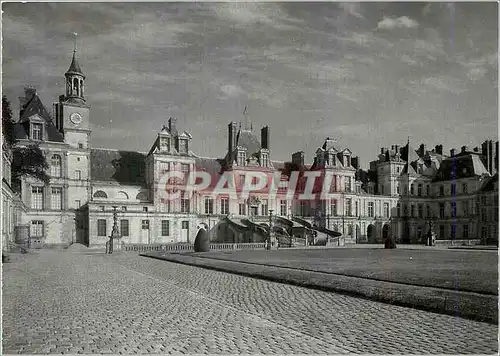 Moderne Karte Chateau de Fontainebleau Cour des Adieux Facade orientale svi siecle