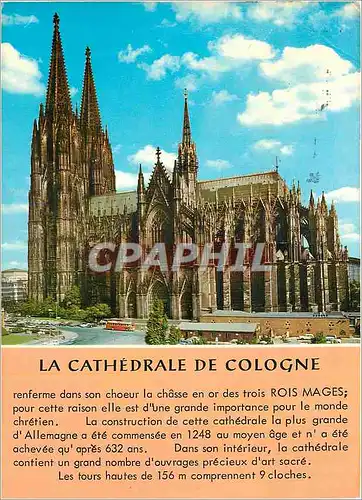 Moderne Karte La Cathedrale de Cologne La Cathedrale cote Sud