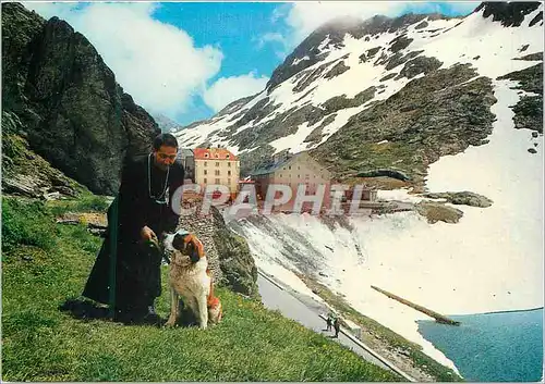 Moderne Karte Passage of the Gr St Bernardo Monk with his dogs
