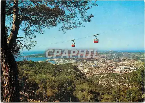 Cartes postales moderne Toulon Le croisement des telepheriques vue sur Toulon Ouest