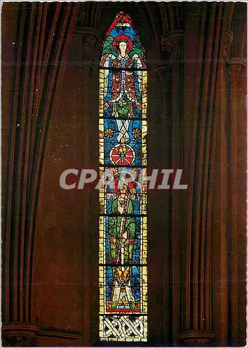 Cartes postales moderne Cathedrale de Coutances Vitrail de l Abside Seraphin et St Lo eveque de Coutances