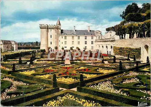 Cartes postales moderne Les Merveilles du val de Loire Villandry Indre et Loire Les Jardins a la francaise et le chateau